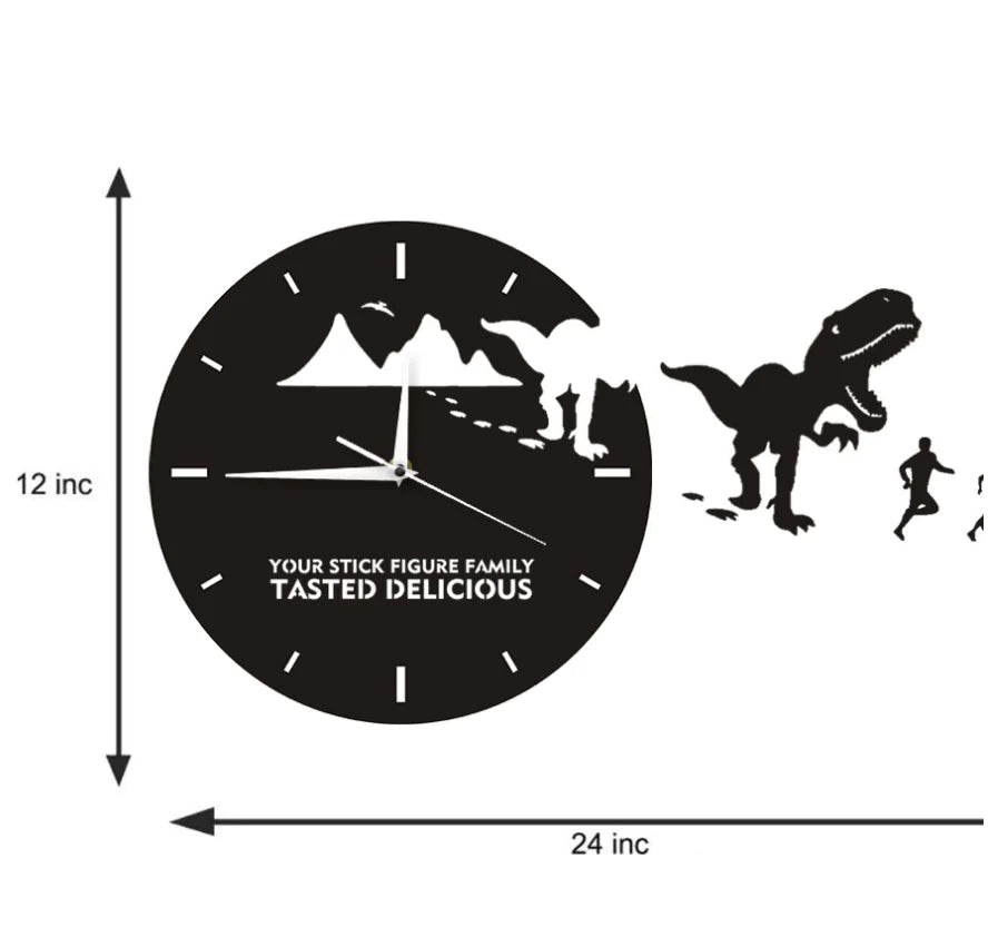 Creative Mirror Dinosaur Wall Clock for Home Decor