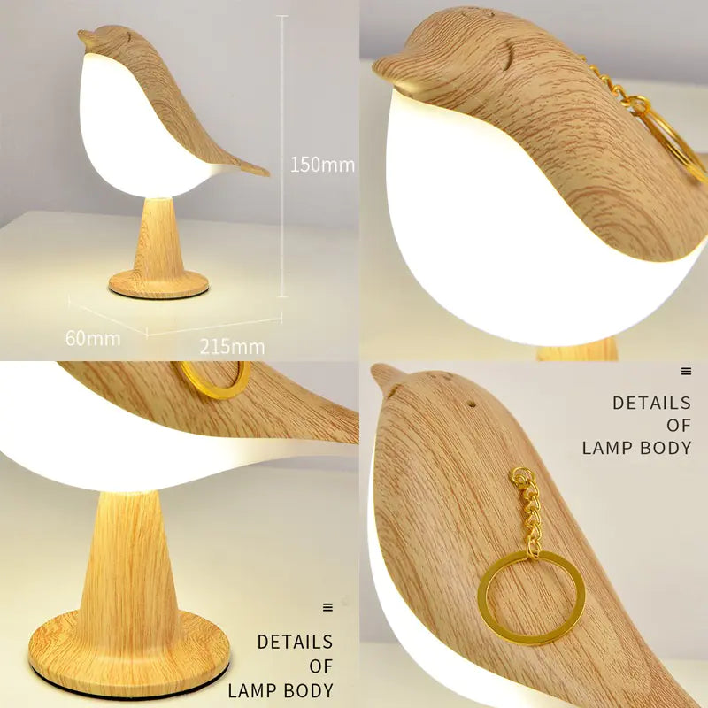 Bird Bedside Lamps with 3 Color Temperature and Touch Sensor