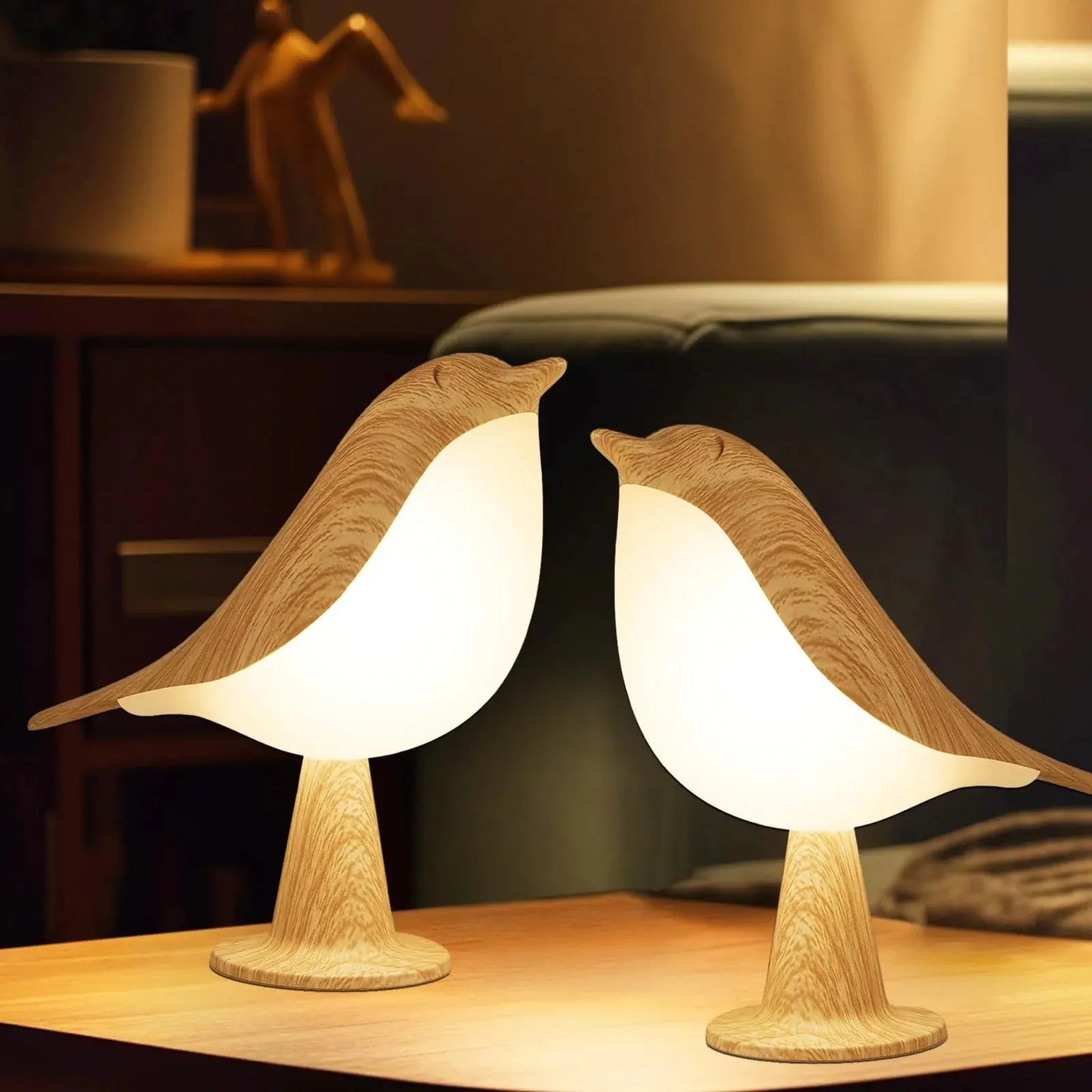 Bird Bedside Lamps with 3 Color Temperature and Touch Sensor