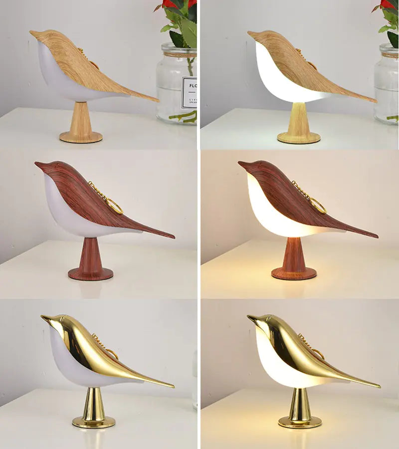 Bird Bedside Lamps with 3 Color Temperature and Touch Sensor