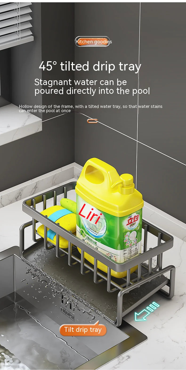 All-in-One Kitchen Sink Caddy with Draining System