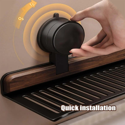 No-Drill Walnut Aluminum Faucet Rack