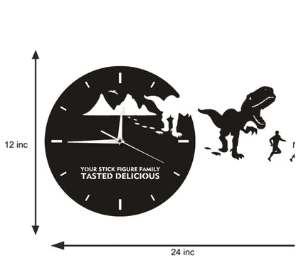Creative Mirror Dinosaur Wall Clock for Home Decor