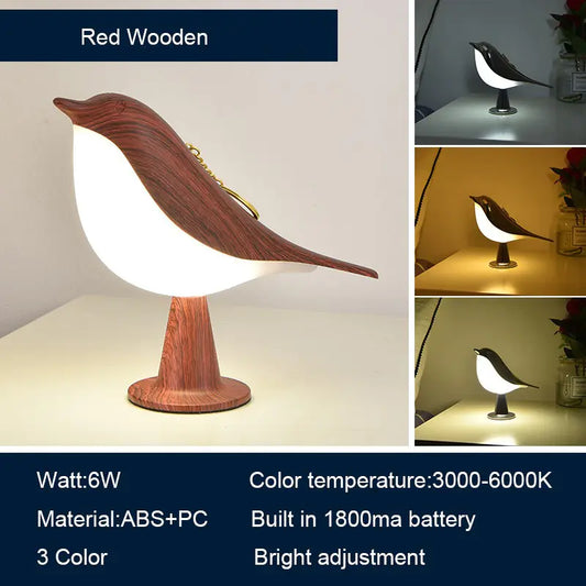 Bird Bedside Lamps with 3 Color Temperature and Touch Sensor