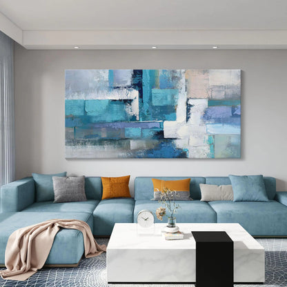 Blue Impressions Canvas Art - Modern Decor for Home and Office