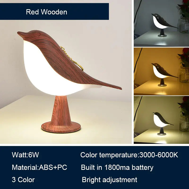 Bird Bedside Lamps with 3 Color Temperature and Touch Sensor