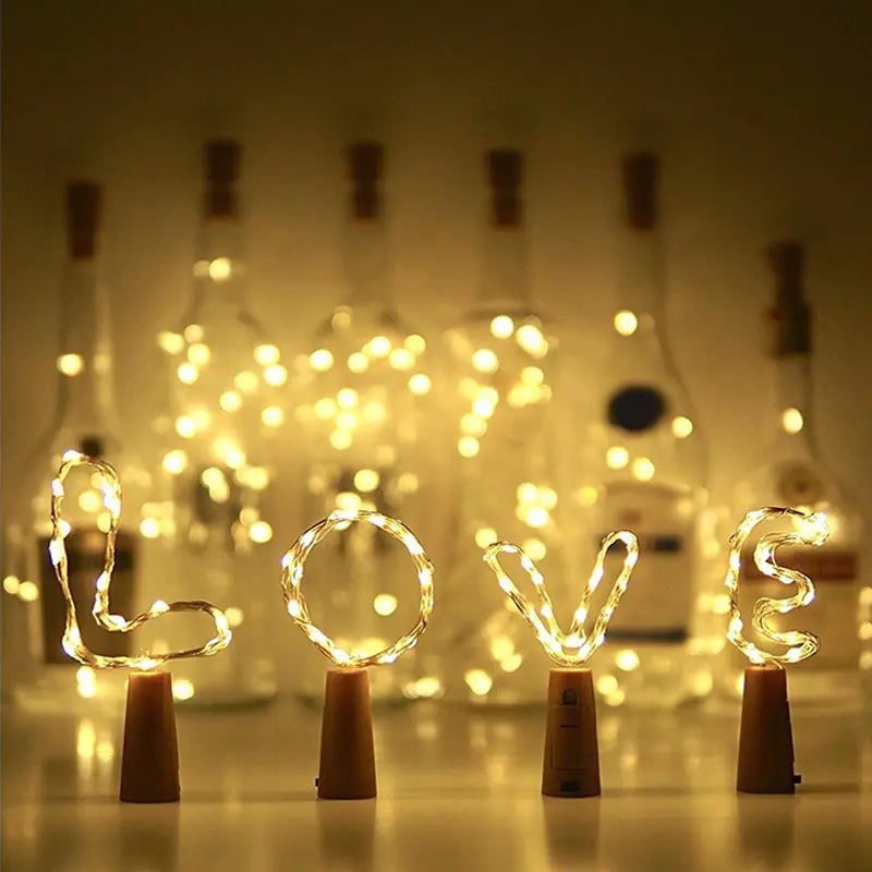 LED Wine Bottle Cork String Lights for Holiday Decor