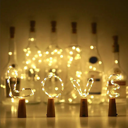 LED Wine Bottle Cork String Lights for Holiday Decor