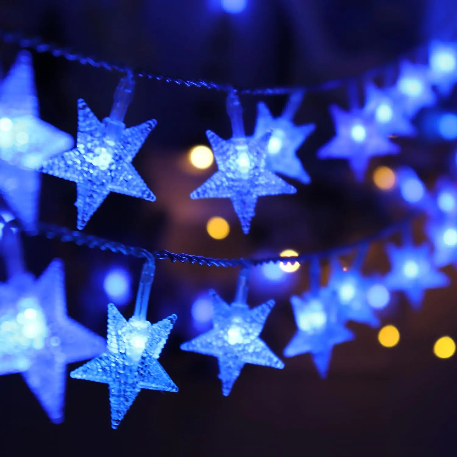 CESOF Blue Christmas Star String Lights Decorations